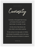 Curiosity Word of Intention Framed print A2 (42 x 59.4 cm) White frame Carbon paper