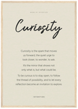 Curiosity Word of Intention Framed print A2 (42 x 59.4 cm) Wood frame Linen paper