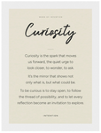 Curiosity Word of Intention Framed print 70x100 cm / 28x40″ White frame Linen paper