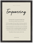 Empowering Word of Intention Framed print 30x40 cm / 12x16″ Black frame Linen paper