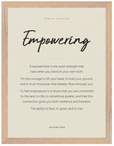 Empowering Word of Intention Framed print 30x40 cm / 12x16″ Wood frame Linen paper