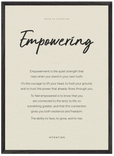 Empowering Word of Intention Framed print 50x70 cm / 20x28″ Black frame Linen paper
