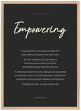 Empowering Word of Intention Framed print 50x70 cm / 20x28″ Wood frame Carbon paper
