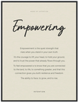 Empowering Word of Intention Framed print 60x80 cm / 24x32″ Black frame Linen paper