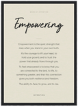 Empowering Word of Intention Framed print 13x18 cm / 5x7″ Black frame Linen paper