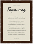 Empowering Word of Intention Framed print 13x18 cm / 5x7″ Dark wood frame Linen paper