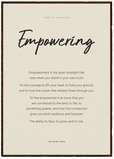 Empowering Word of Intention Framed print A3 (29.7 x 42 cm) Dark wood frame Linen paper
