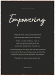 Empowering Word of Intention Framed print 50x70 cm / 20x28″ Dark wood frame Carbon paper