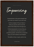 Empowering Word of Intention Framed print 70x100 cm / 28x40″ Dark wood frame Carbon paper