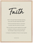 Faith Word of Intention Framed print 60x80 cm / 24x32″ Wood frame Linen paper