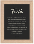 Faith Word of Intention Framed print 13x18 cm / 5x7″ Wood frame Carbon paper