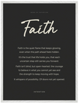 Faith Word of Intention Framed print 30x40 cm / 12x16″ White frame Carbon paper