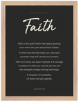Faith Word of Intention Framed print 30x40 cm / 12x16″ Wood frame Carbon paper