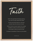 Faith Word of Intention Framed print 40x50 cm / 16x20″ Wood frame Carbon paper