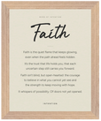 Faith Word of Intention Framed print 40x50 cm / 16x20″ Wood frame Linen paper