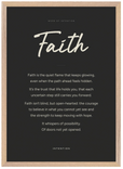 Faith Word of Intention Framed print A2 (42 x 59.4 cm) Wood frame Carbon paper