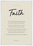 Faith Word of Intention Framed print 50x70 cm / 20x28″ White frame Linen paper