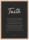 Faith Word of Intention Framed print 50x70 cm / 20x28″ Wood frame Carbon paper