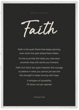 Faith Word of Intention Framed print A1 (59.4 x 84.1 cm) White frame Carbon paper