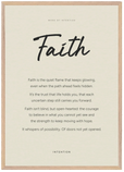 Faith Word of Intention Framed print A1 (59.4 x 84.1 cm) Wood frame Linen paper
