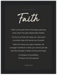 Faith Word of Intention Framed print 13x18 cm / 5x7″ Black frame Carbon paper