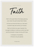 Faith Word of Intention Framed print 21x29.7 cm / 8x12" White frame Linen paper