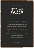 Faith Word of Intention Framed print A3 (29.7 x 42 cm) Dark wood frame Carbon paper