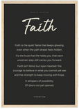 Faith Word of Intention Framed print A3 (29.7 x 42 cm) Wood frame Carbon paper