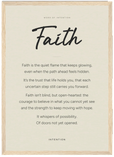 Faith Word of Intention Framed print A3 (29.7 x 42 cm) Wood frame Linen paper