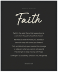 Faith Word of Intention Framed print 40x50 cm / 16x20″ Black frame Carbon paper