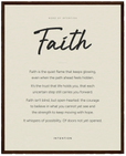 Faith Word of Intention Framed print 40x50 cm / 16x20″ Dark wood frame Linen paper