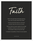 Faith Word of Intention Framed print 40x50 cm / 16x20″ White frame Carbon paper