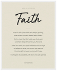 Faith Word of Intention Framed print 40x50 cm / 16x20″ White frame Linen paper