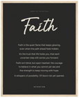 Faith Word of Intention Framed print 40x50 cm / 16x20″ Wood frame Carbon paper