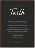 Faith Word of Intention Framed print A2 (42 x 59.4 cm) Dark wood frame Carbon paper