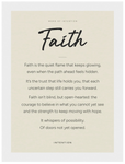 Faith Word of Intention Framed print A2 (42 x 59.4 cm) White frame Linen paper