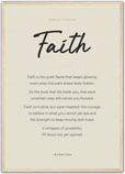 Faith Word of Intention Framed print A2 (42 x 59.4 cm) Wood frame Linen paper
