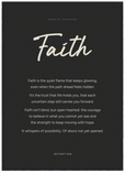 Faith Word of Intention Framed print 50x70 cm / 20x28″ Black frame Carbon paper