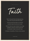 Faith Word of Intention Framed print 50x70 cm / 20x28″ Wood frame Carbon paper