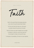 Faith Word of Intention Framed print 50x70 cm / 20x28″ Wood frame Linen paper