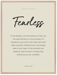Fearless Word of Intention Framed print 60x80 cm / 24x32″ Wood frame Linen paper