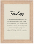 Fearless Word of Intention Framed print 13x18 cm / 5x7″ Wood frame Linen paper