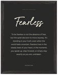 Fearless Word of Intention Framed print 30x40 cm / 12x16″ Black frame Carbon paper