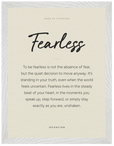Fearless Word of Intention Framed print 30x40 cm / 12x16″ White frame Linen paper