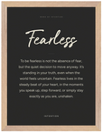 Fearless Word of Intention Framed print 30x40 cm / 12x16″ Wood frame Carbon paper