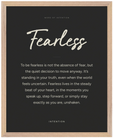 Fearless Word of Intention Framed print 40x50 cm / 16x20″ Wood frame Carbon paper