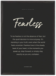 Fearless Word of Intention Framed print A2 (42 x 59.4 cm) Black frame Carbon paper