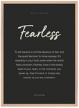Fearless Word of Intention Framed print 50x70 cm / 20x28″ Wood frame Carbon paper