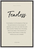 Fearless Word of Intention Framed print A1 (59.4 x 84.1 cm) Black frame Linen paper
