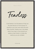 Fearless Word of Intention Framed print 70x100 cm / 28x40″ Black frame Linen paper